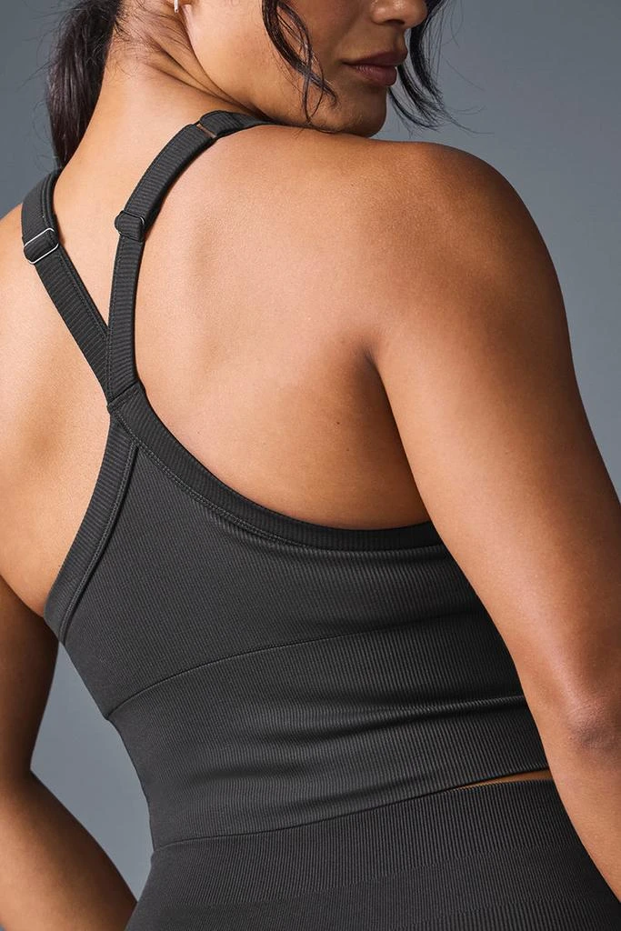 Alo Seamless Ribbed Favorite Bra Tank - Black 6