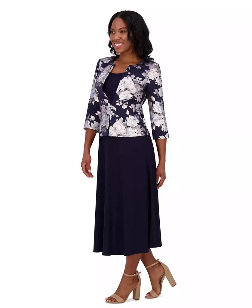 Jessica Howard Petite 2-Pc. Printed Jacket & Midi Dress Set 5
