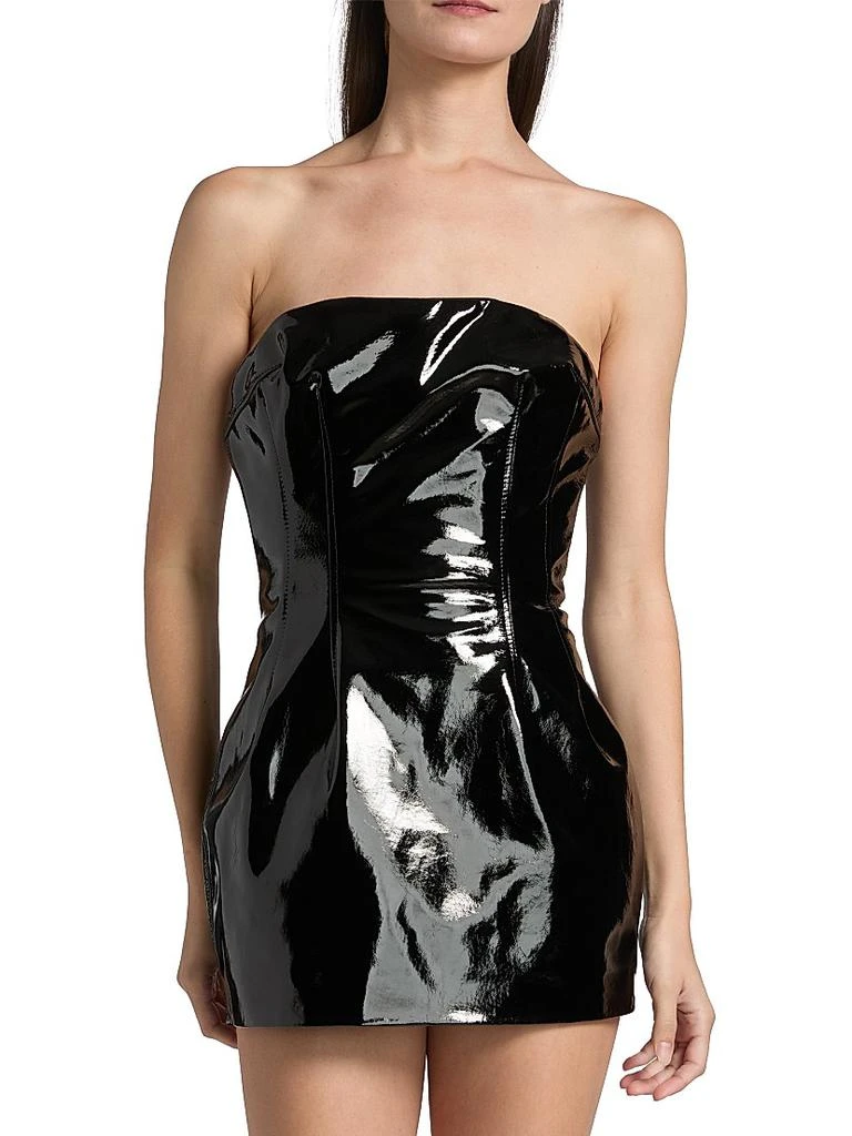 Patent Leather Strapless Minidress  On Sale Now with Up to 76% Off |  Discover Exclusive Deals & Savings at BeyondStyle  Authentic LaQuan Smith  mini-length|women's|solid|leather|bodycon|premier|dresses|women's  apparel|Women's|black-owned or founded ...