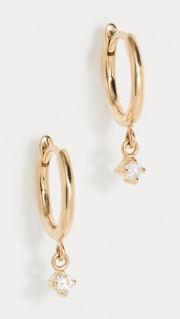 Zoe Chicco 14k Prong Diamonds Hinged Huggies