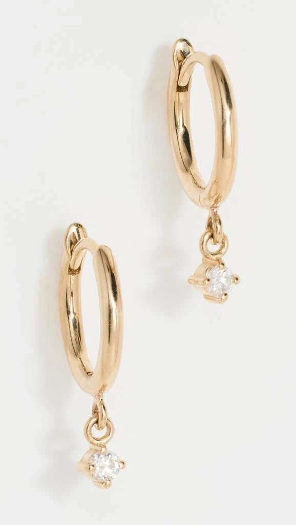 Zoe Chicco 14k Prong Diamonds Hinged Huggies 1