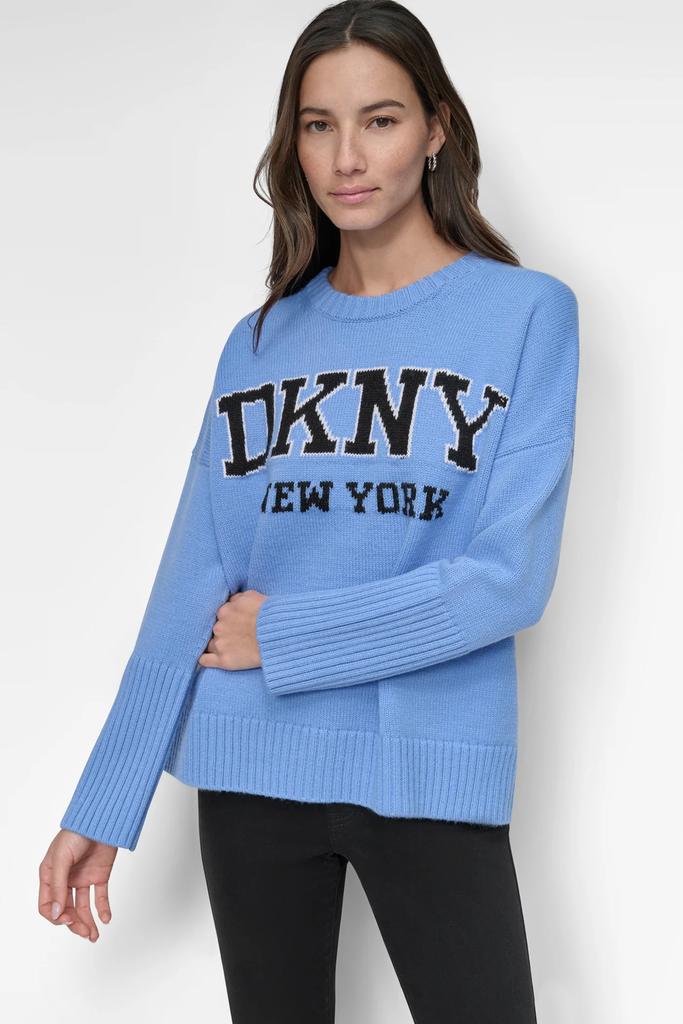 DKNY VARSITY LOGO SWEATER