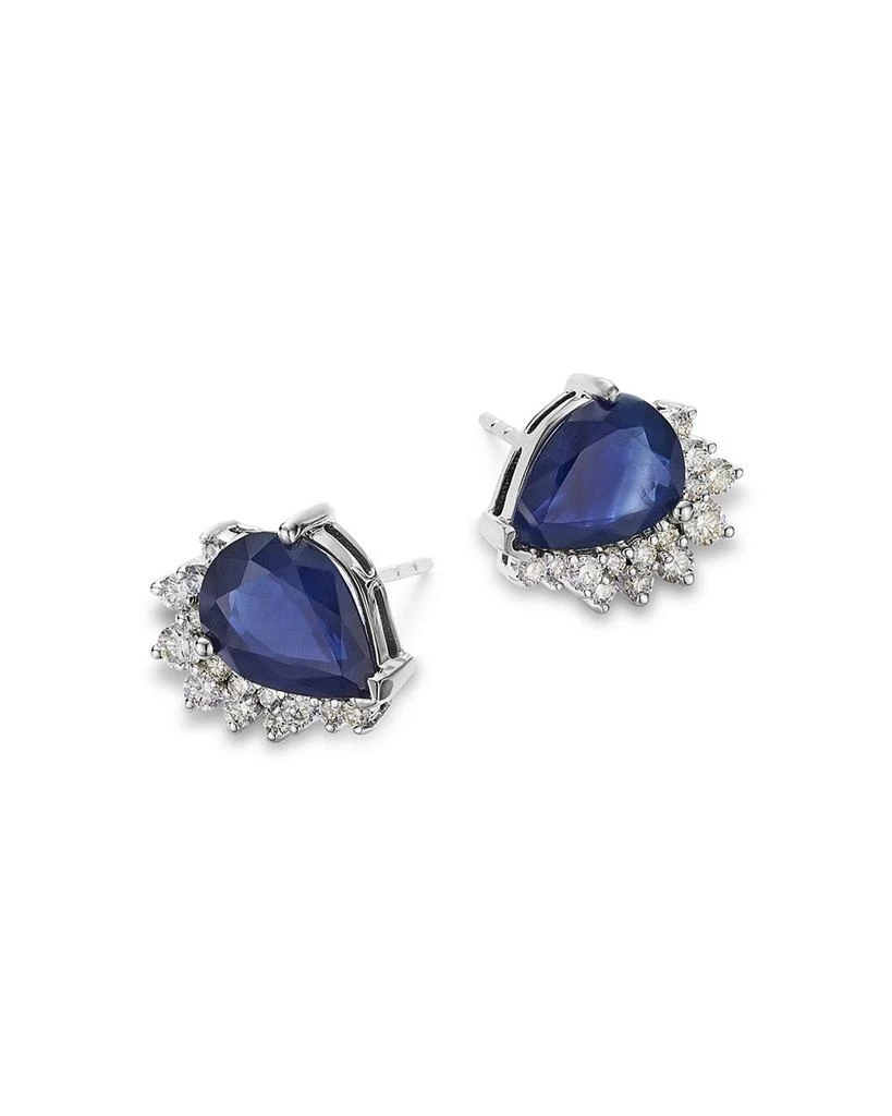 Bloomingdale
s Fine Collection Blue Sapphire 
Diamond Pear Swirl Stud Earrings in 14K White Gold 3