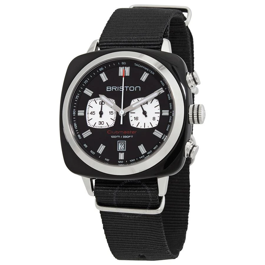 Briston Clubmaster Chronograph Quartz Black Dial Men's Watch 17142.SA.BS.1.NB 1