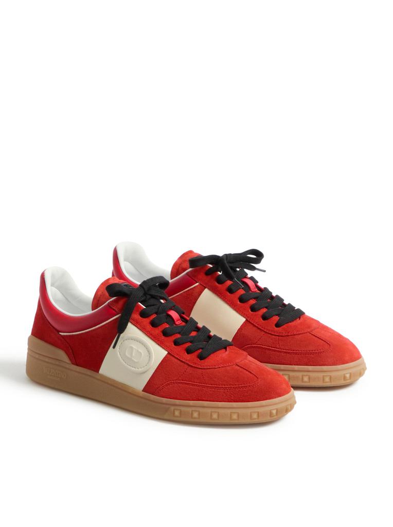 Valentino UPVILLAGE LOW TOP SNEAKER IN SPLIT LEATHER AND CALFSKIN NAPPA LEATHER