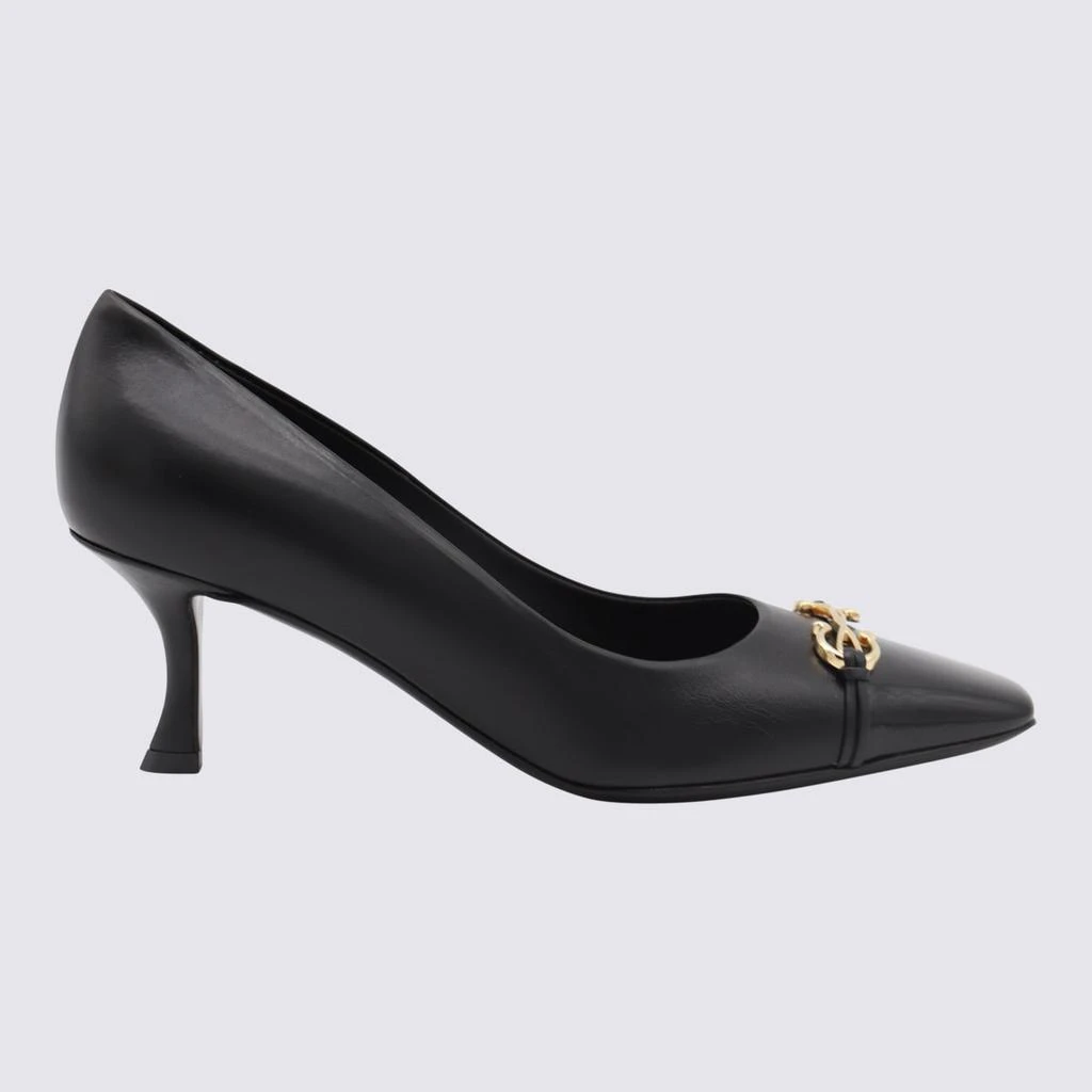 Salvatore Ferragamo Black Leather Pumps 1