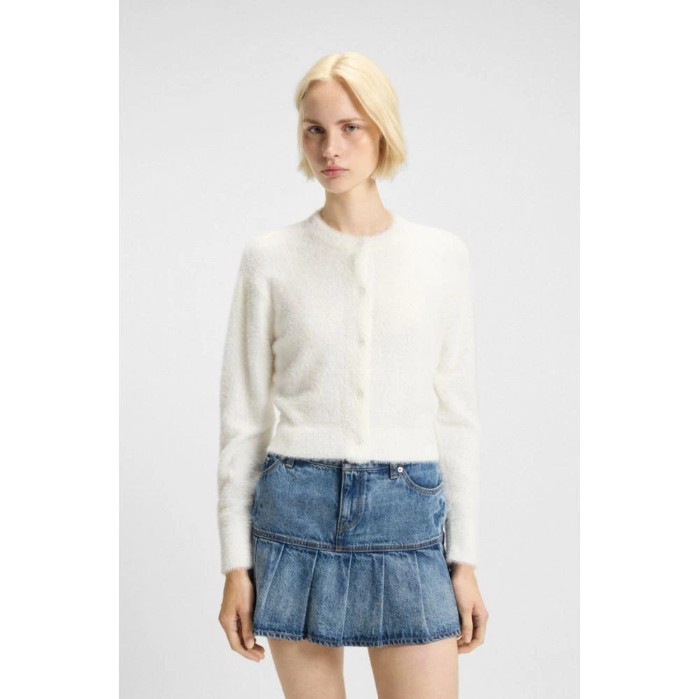 Hugo Boss Furry-yarn cardigan in a relaxed fit 3