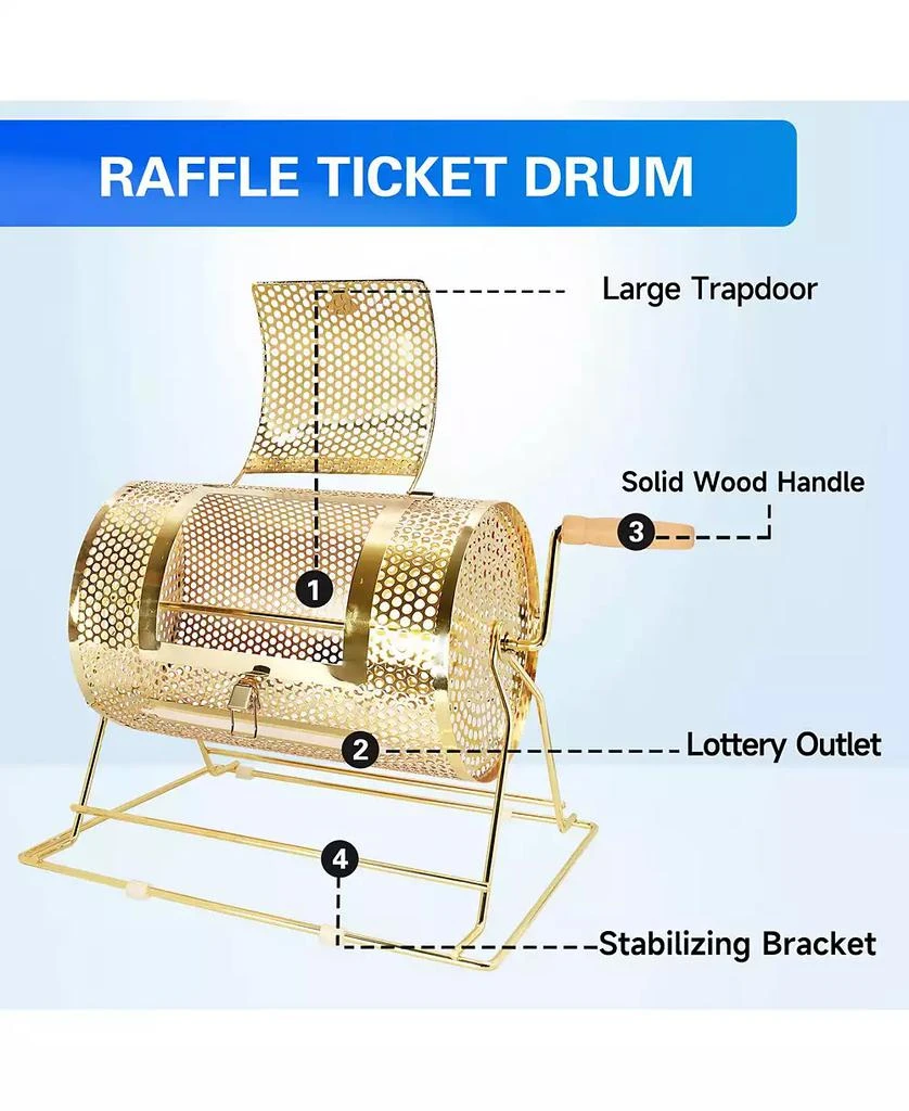 GSE Games 
Sports Expert Raffle Drum,X-Large Brass Raffle Ticket Spinning Cage, Holds 15,000 Tickets or 500 Ping Pong Balls 3