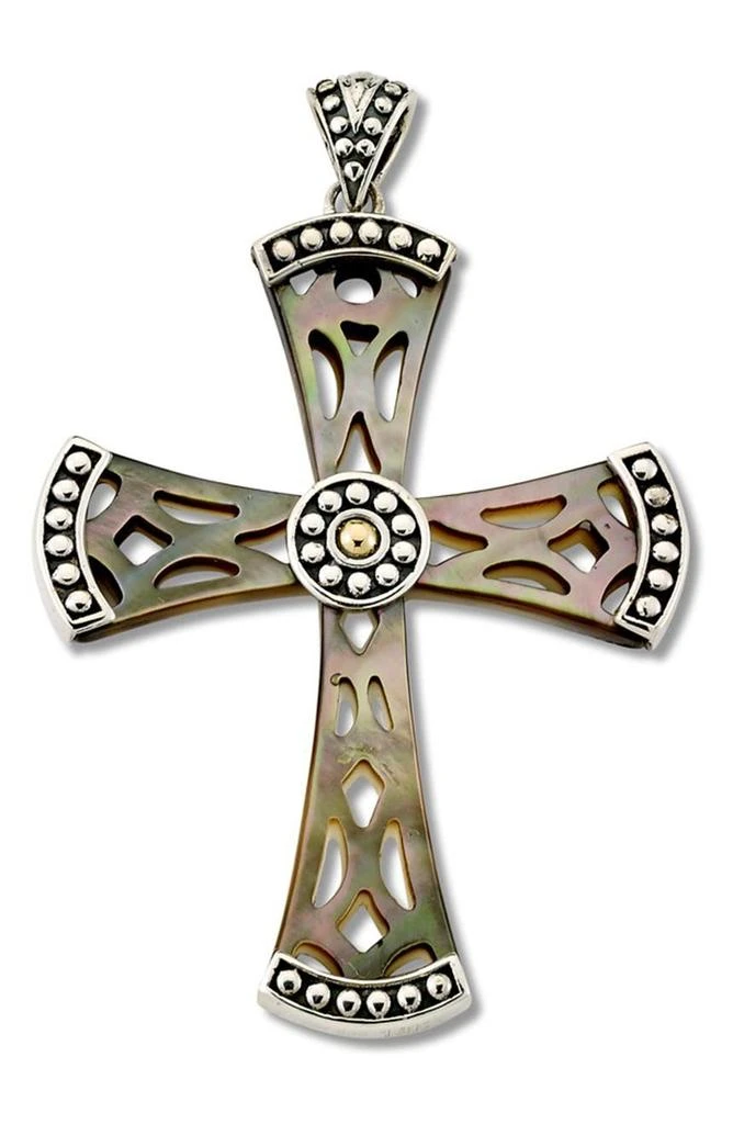 SAMUEL B. 18K Gold
Sterling Silver Mother of Pearl Cross Pendant