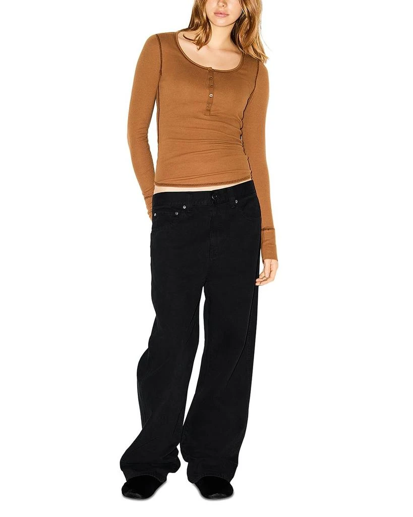 SKIMS Rib Scoop Neck Henley Top 4