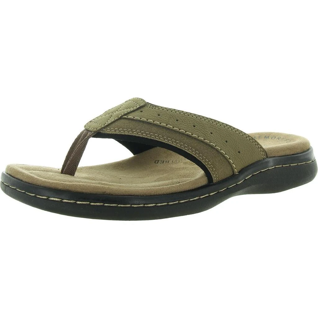 Dockers Laguna Mens Memory Foam Faux Leather Flip-Flops 1