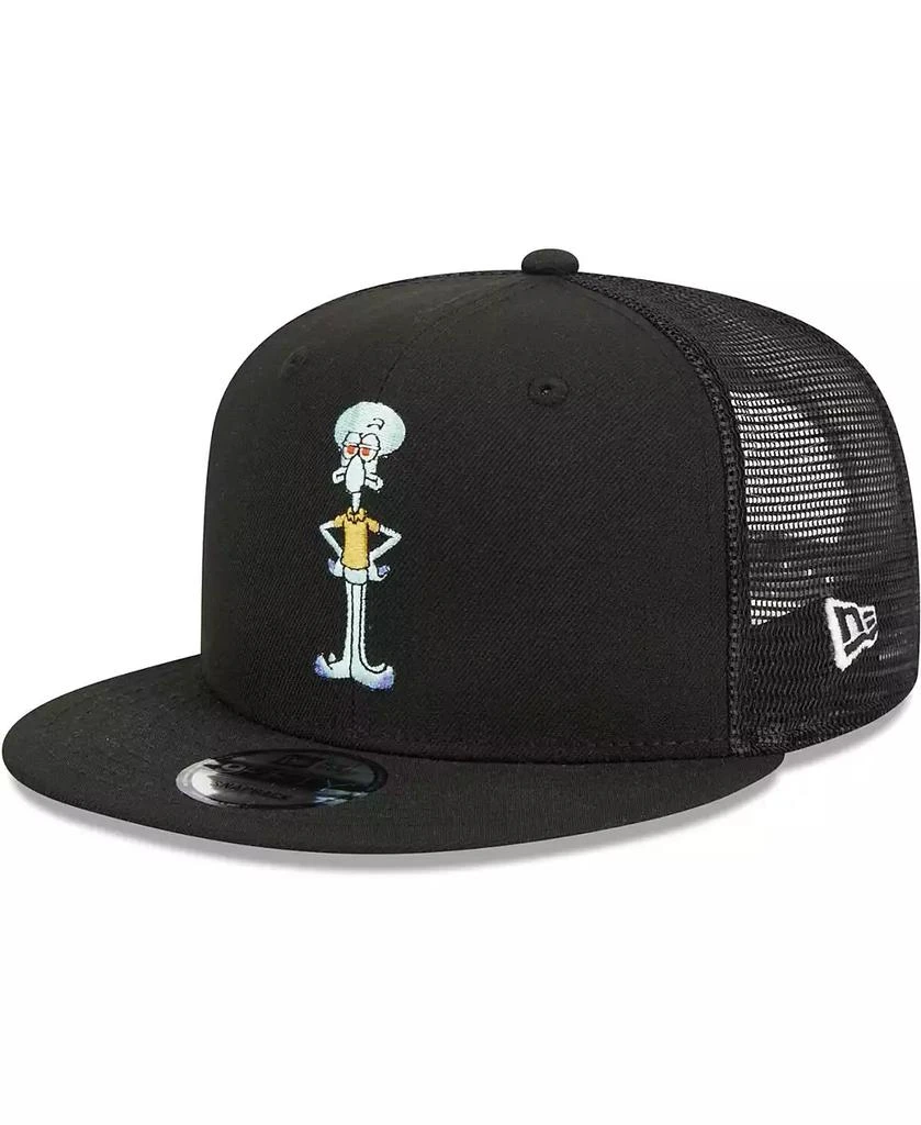 New Era Men's Black SpongeBob SquarePants Squidward Mesh Trucker 9FIFTY Snapback Hat 1