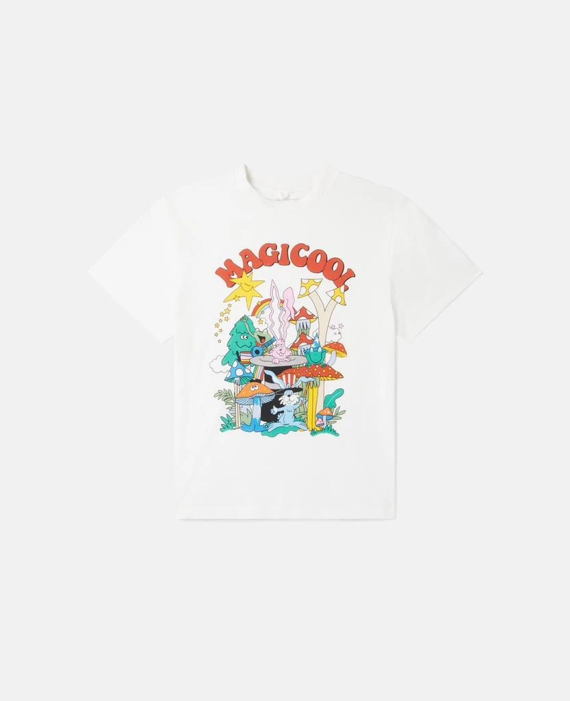 Stella McCartney Stella McCartney - Woodland Friends Crewneck T-Shirt, Woman, White, Size: 2 1