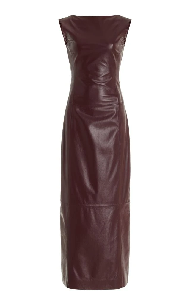 Proenza Schouler Proenza Schouler - Open-Back Leather Midi Dress - Burgundy - US 0 - Moda Operandi 1