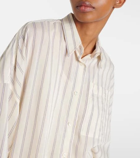 Brunello Cucinelli Striped cotton and silk shirt 4