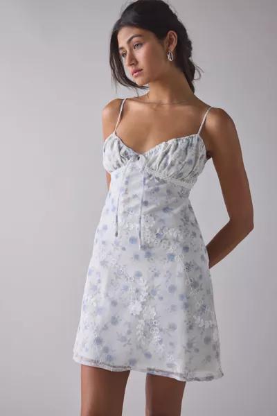 Kiss The Sky Kiss The Sky Floral Lace Tie-Front Slip Mini Dress