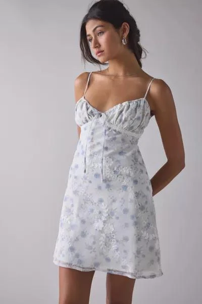 Kiss The Sky Kiss The Sky Floral Lace Tie-Front Slip Mini Dress 1
