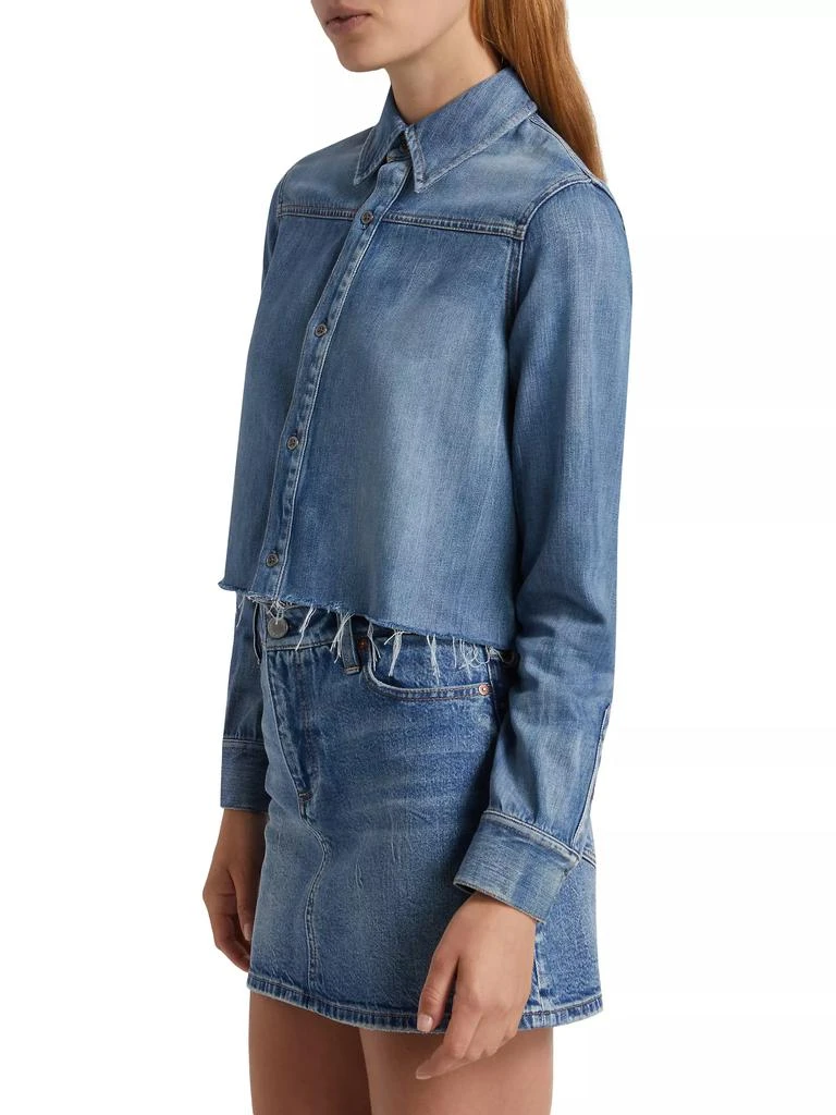 Alice + Olivia Cut-Off Cropped Denim Shirt 4