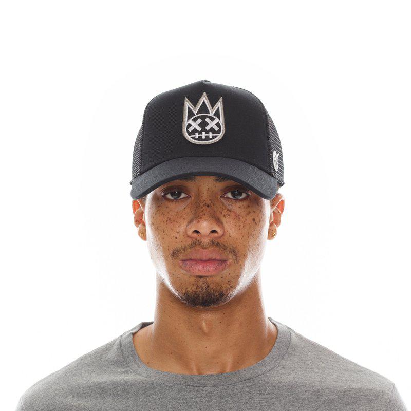 Cult Of Individuality Clean Logo Mesh Back Trucker Curved Visor In Black ONE SIZE ONLY