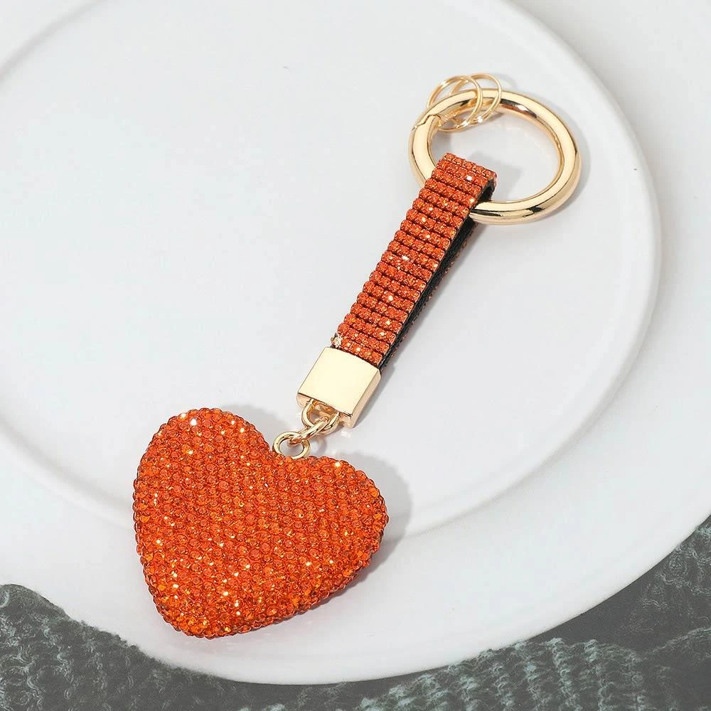 FASHNZFAB Bling Studded Heart Keychain Bag Charm