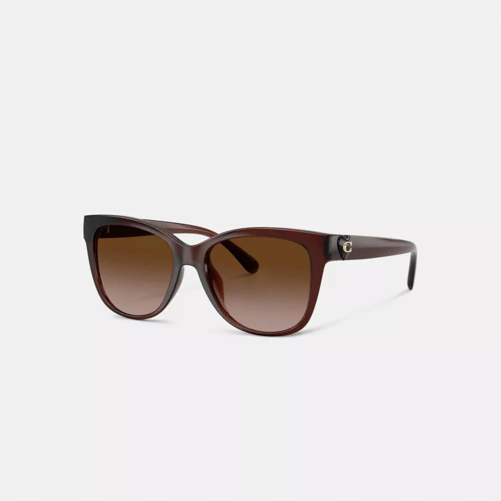 Coach Signature Heart Oversized Square Sunglasses