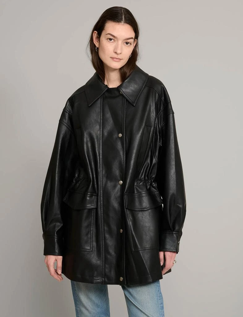 Pixie Market Oversized Leather Parka Jacket 2