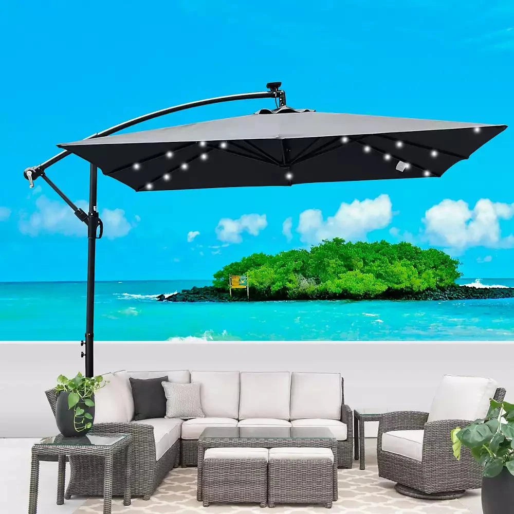 Streamdale Furniture Streamdale Solar Powered LED Patio Umbrella with Crank
Base 10