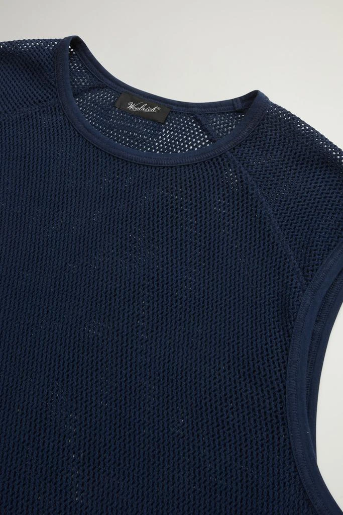 Woolrich Tank Top in Mesh-Textured Pure Cotton by Todd Snyder - Men - Blue 6