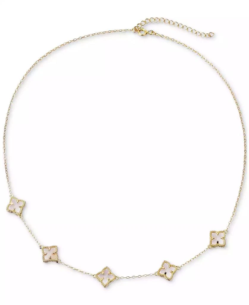 ADORNIA White Mother Of Pearl Floral Necklace 2