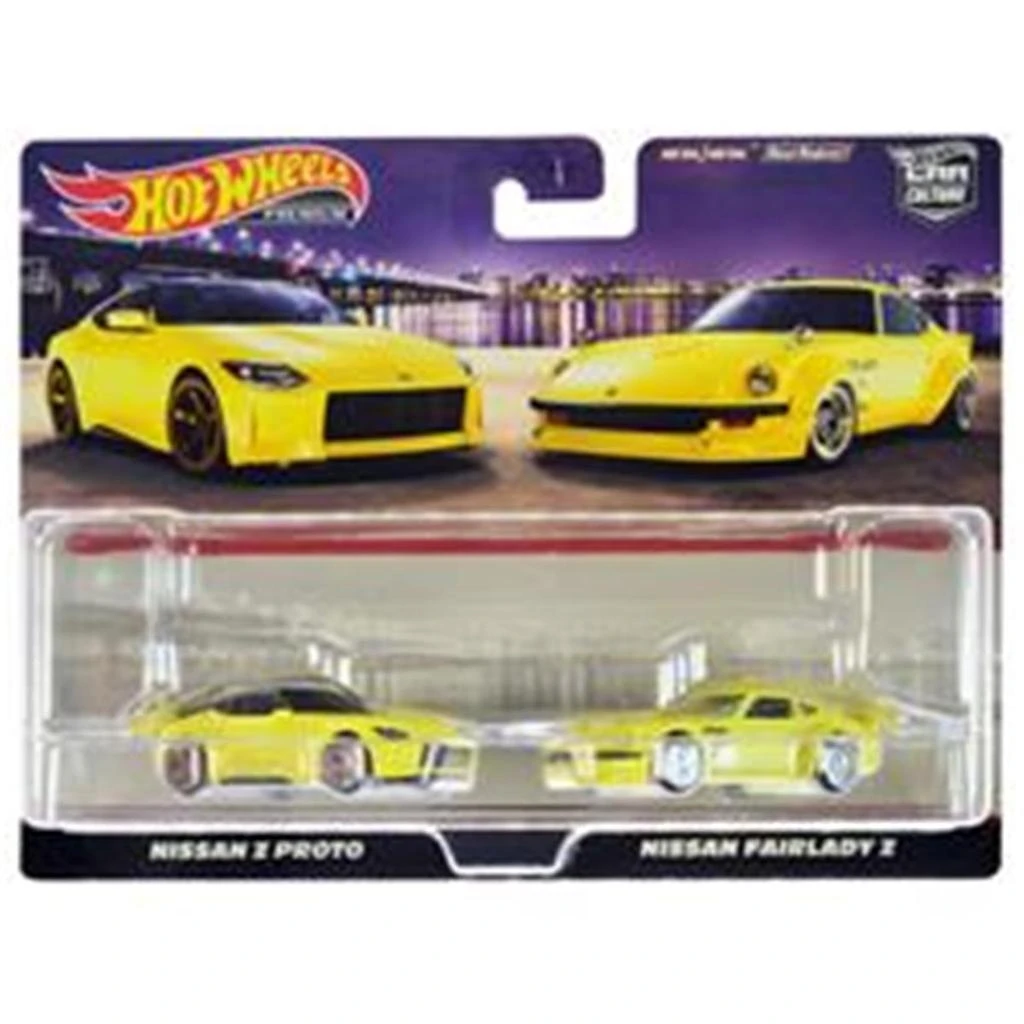 Hotwheels Nissan Z Proto Yellow with Black Top & Nissan Fairlady Z Culture Diecast Model Car - Set of 2 1