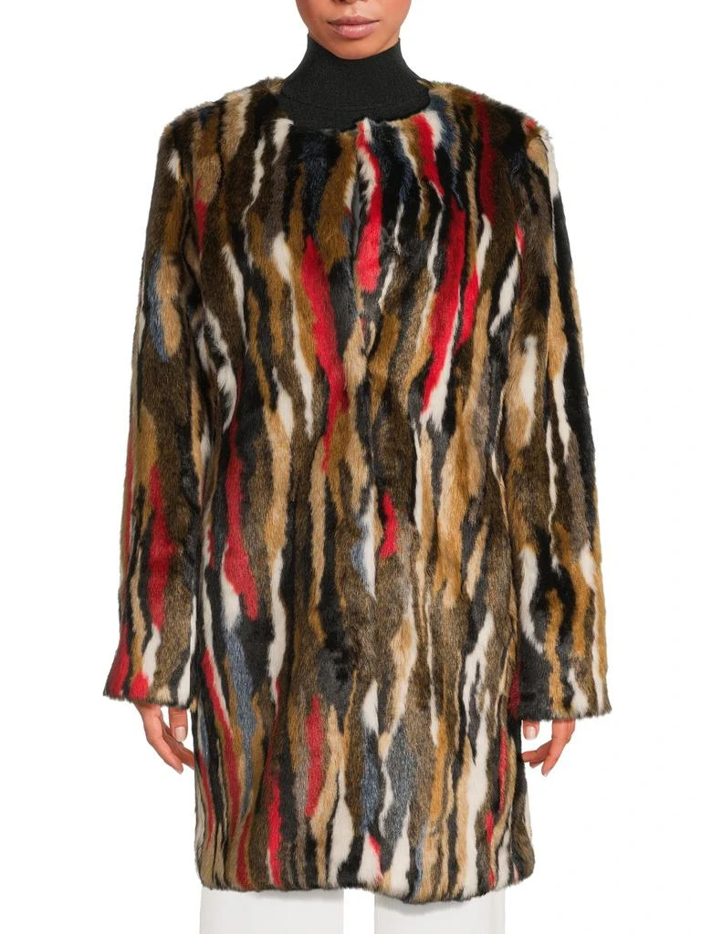 Karl Lagerfeld Paris Multicolor Faux Fur Coat 1