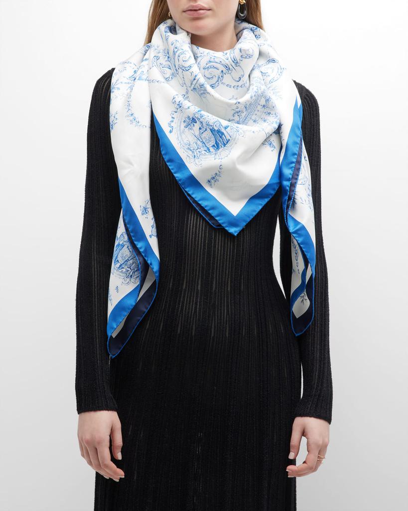 Rani Arabella Toile Double-Sided Silk Scarf