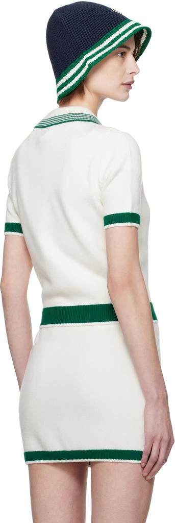 Casablanca Off-White & Green Knit Tennis Polo 3