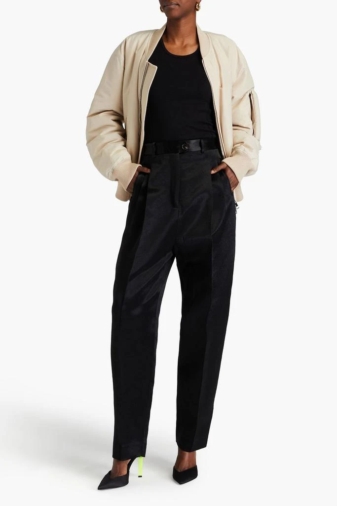 Peter Do Pleated satin-twill tapered pants 2