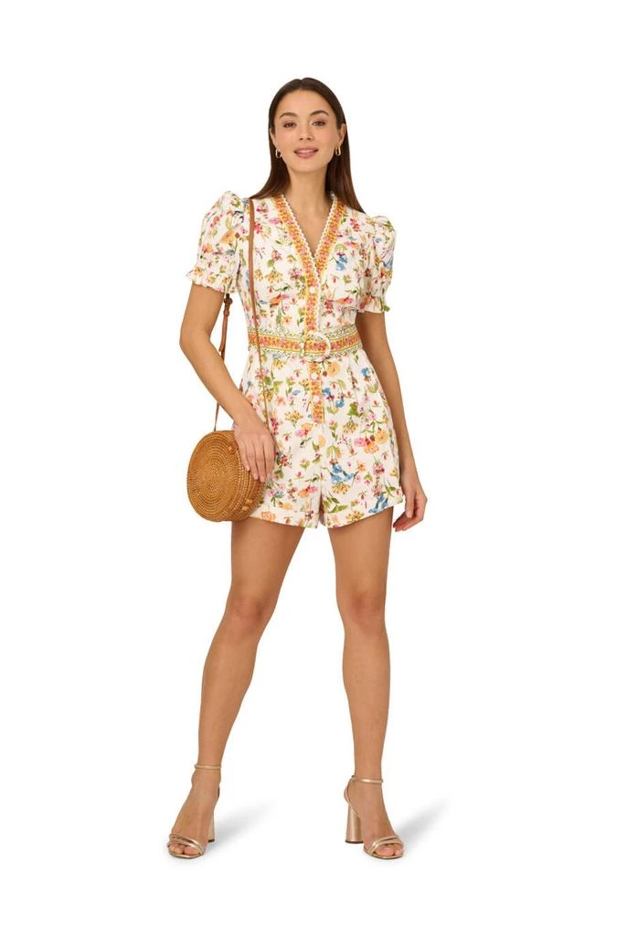 Adrianna Papell Puff sleeve romper 4