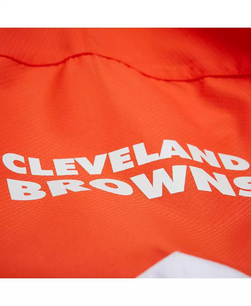 Mitchell & Ness Men's Orange/Brown Cleveland Browns Tie Breaker Vintage Logo Lightweight Anorak Half-zip Windbreaker
