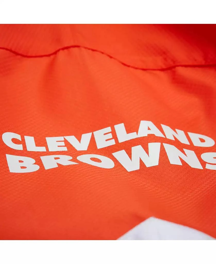 Mitchell & Ness Men's Orange/Brown Cleveland Browns Tie Breaker Vintage Logo Lightweight Anorak Half-zip Windbreaker 2