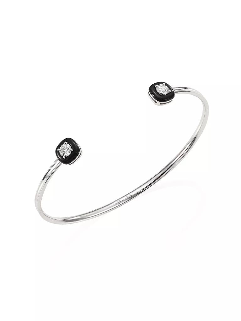 Nikos Koulis Oui Diamond, Enamel & 18K White Gold Bangle