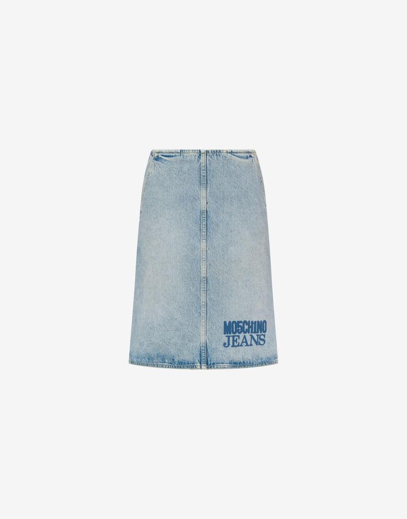 Moschino Jeans Denim Skirt With Smart Codes