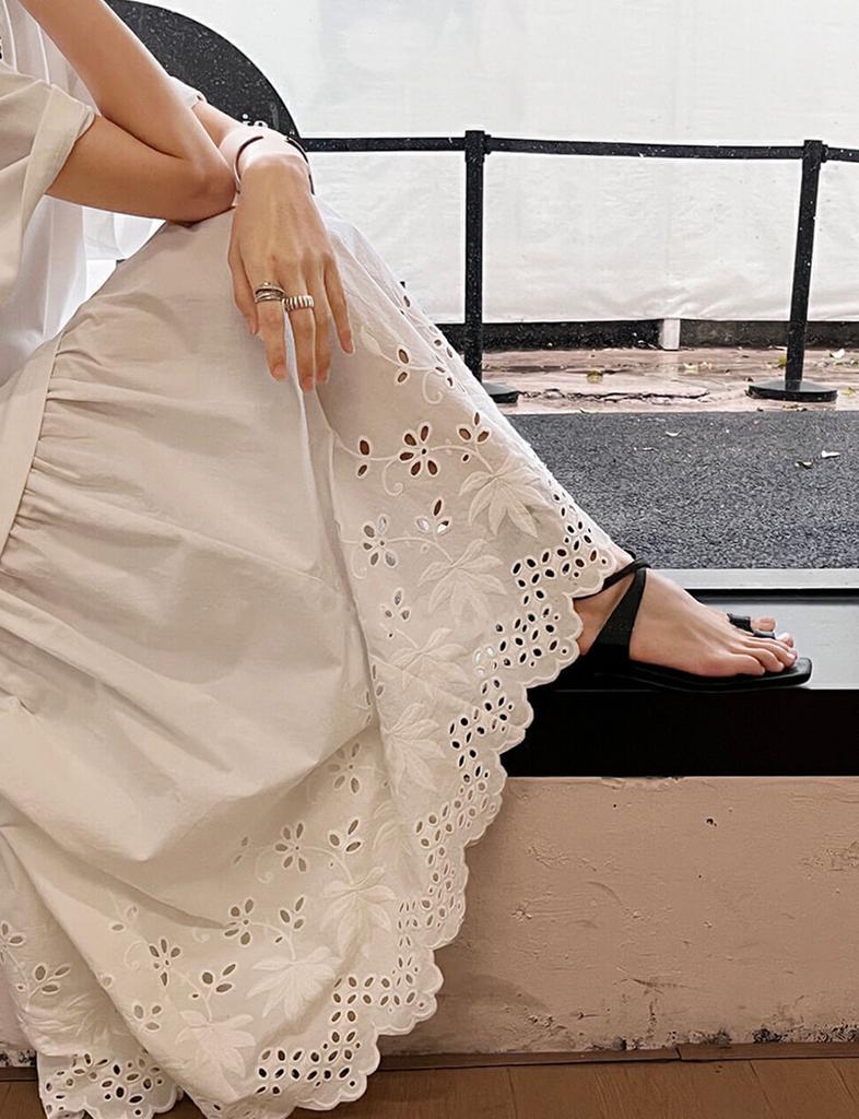 Pixie Market White Eyelet Tee Dress-PREORDER