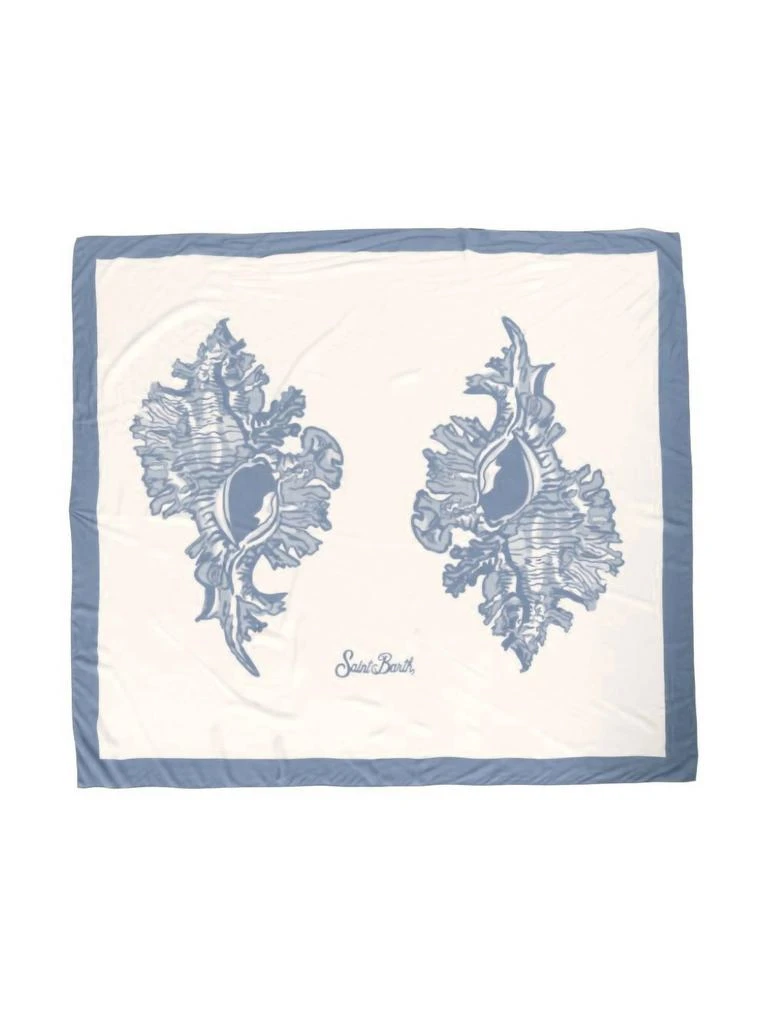 Adriana Degreas Seashell Print Panneaux Pareo Wrap In Blue