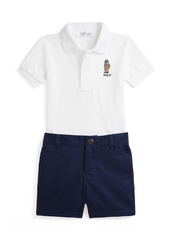 Ralph Lauren Baby Boys Bear Cotton Polo Shirt & Chino Short Set