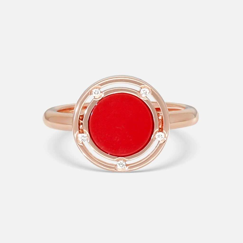 Damiani Damiani D. Side 18K Rose Gold Diamond 
Red Stone Statement Band Ring Sz. 6.25 20086727-copy