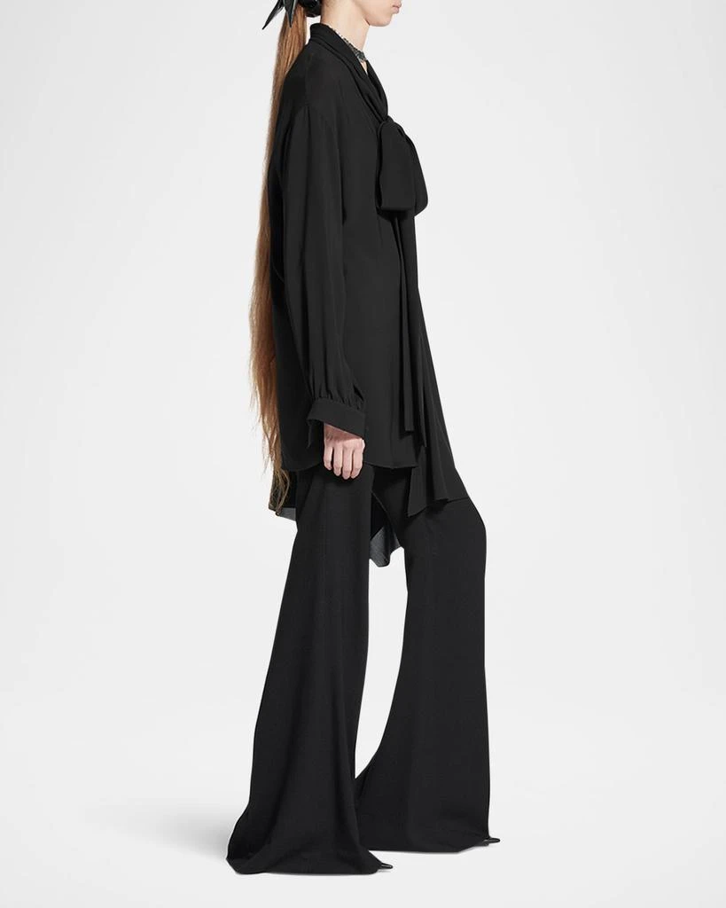 Balenciaga Long-Sleeve Silk Scarf Blouse 4