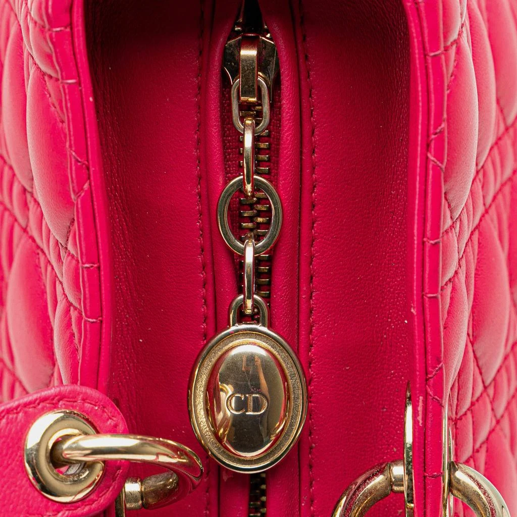 Dior Dior Pink Leather Large Cannage Lady Dior Tote Bag 8