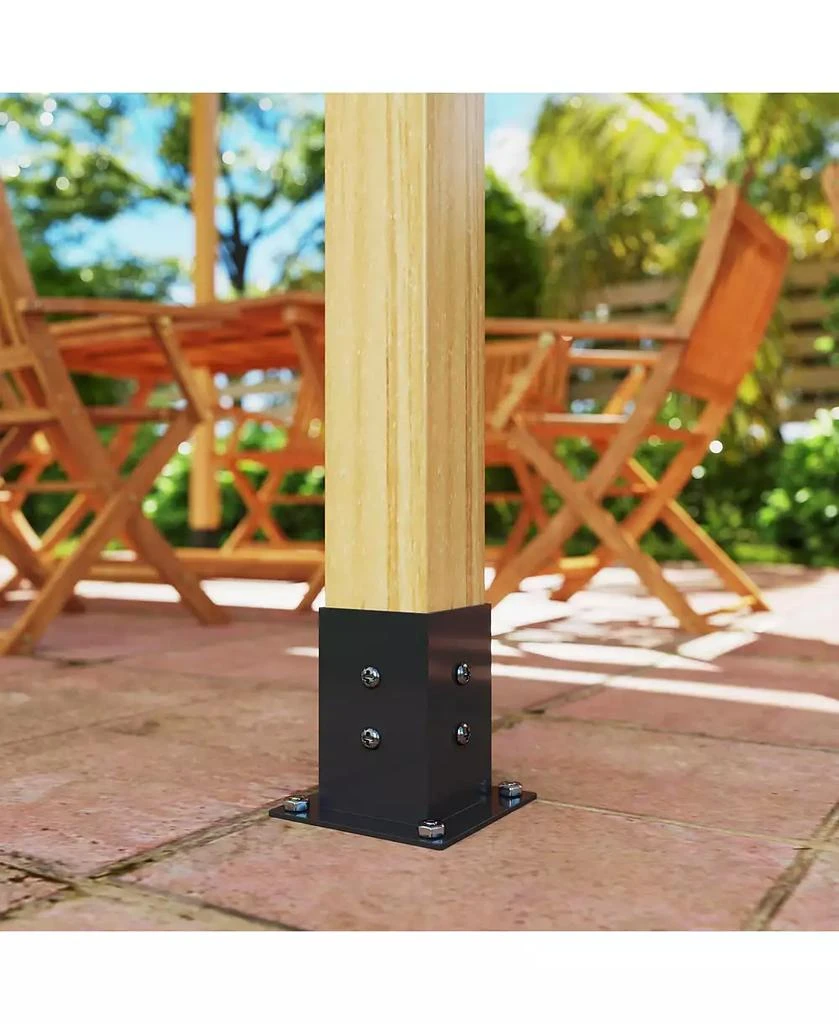 Outsunny 8PCS Pergola Kit Brackets for 4"x4" (Actual 3.6"x3.6") Lumber 6