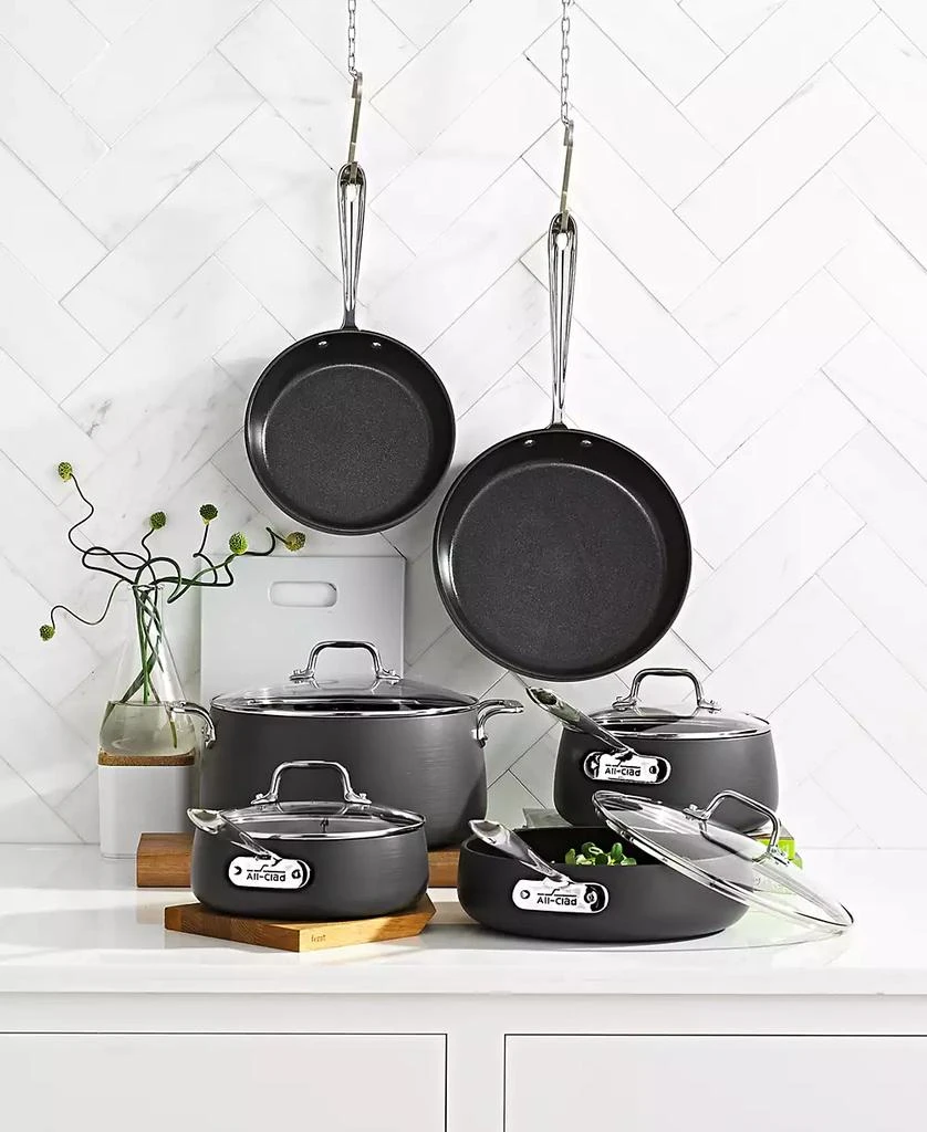 All-Clad E100SC64, HA1 Hard Anodized Nonstick Cookware Set, 10 piece Set 1