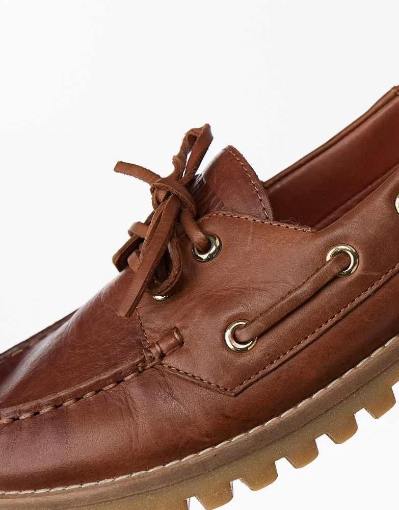 Bronx Bronx Sie-nna boat shoes in coffee bean vintage leather 4