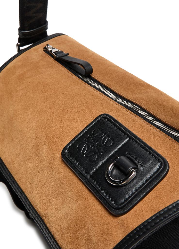 ショルダーバッグ LOEWE MEDIUM FLEX MESSENGER BAG Medium Flex Messenger Bag aus Canvas und Wildleder Schwarz