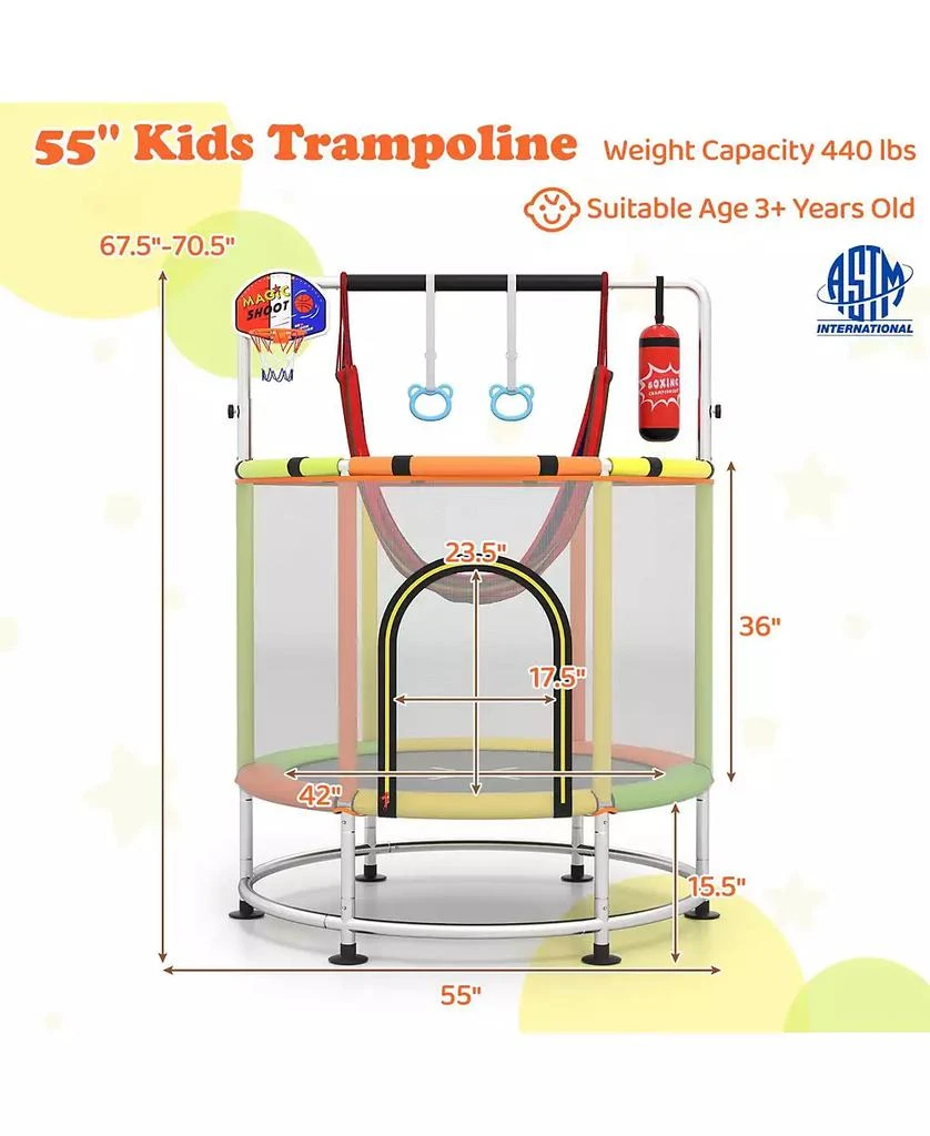 Mecale 55" Kids Trampoline Gift for for 3-6 Years Old Boys and Girls 3